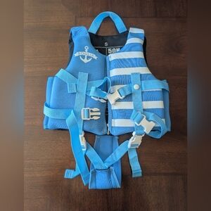 Kids Blue Swim Vest with Stripes - Size S